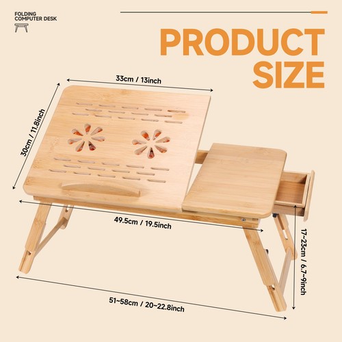 Adjustable bamboo laptop desk - adjustable,